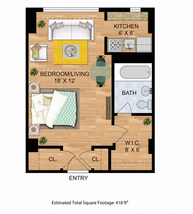 Building Photo - Spacious & Bright Unfurnished Studio for Rent