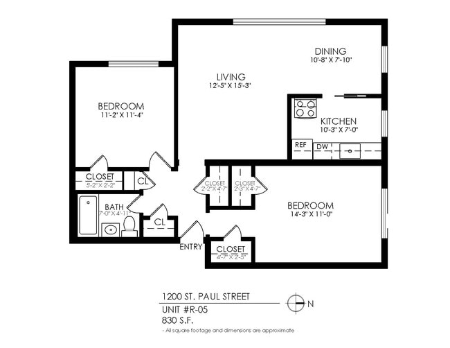 Floorplan - 1200 St. Paul St. Apartments