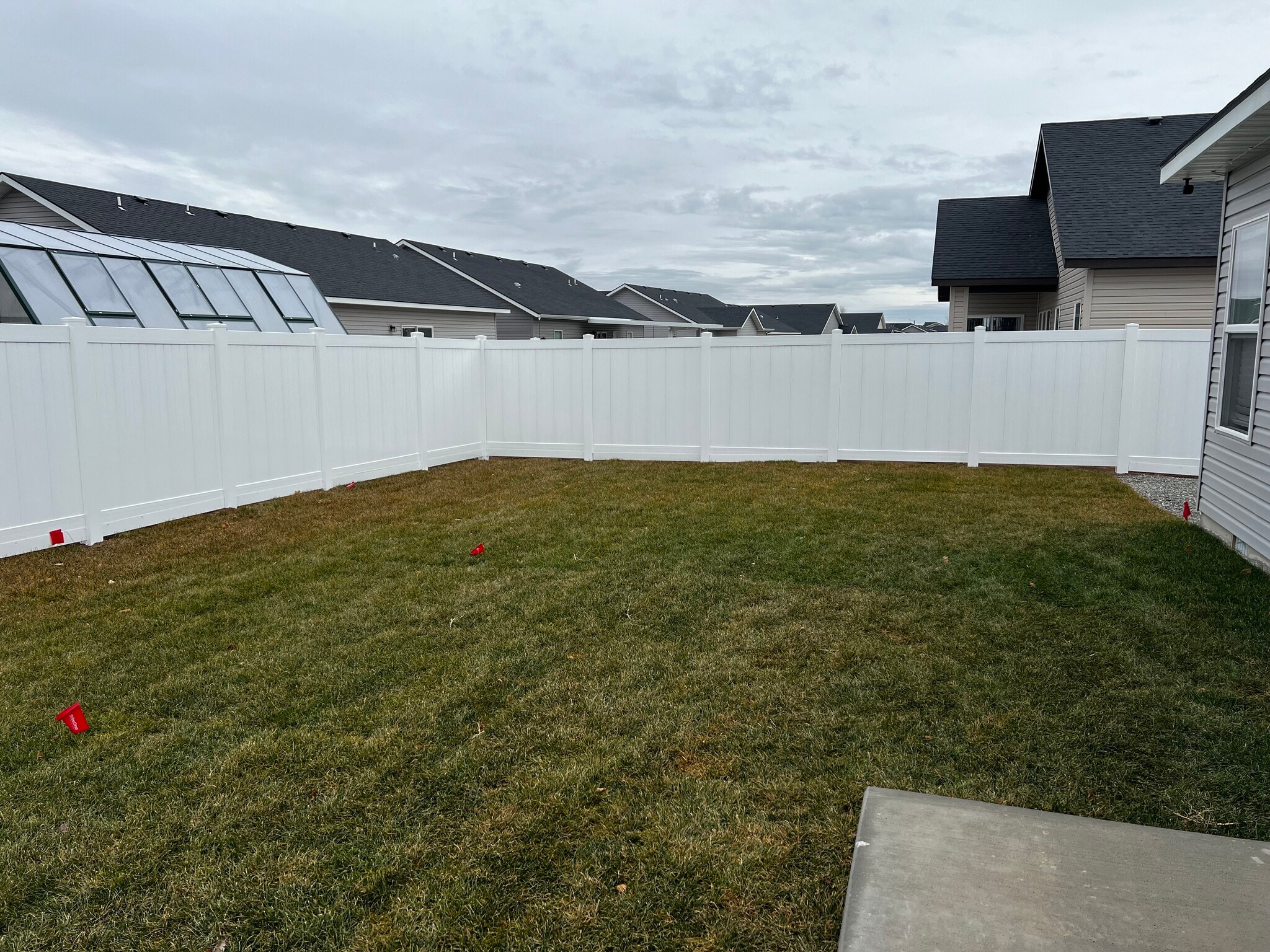 Fully fenced backyard with sprinklers. - 1264 Terra Ave