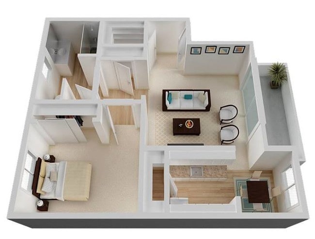 1 bedroom, 1 bathroom - Oak Pointe