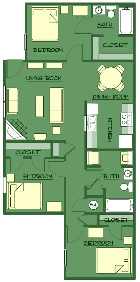 3BR/2BA - 12th and Renaissance Apartments