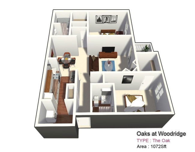 Two Bed / Two Bath - Oaks at Woodridge