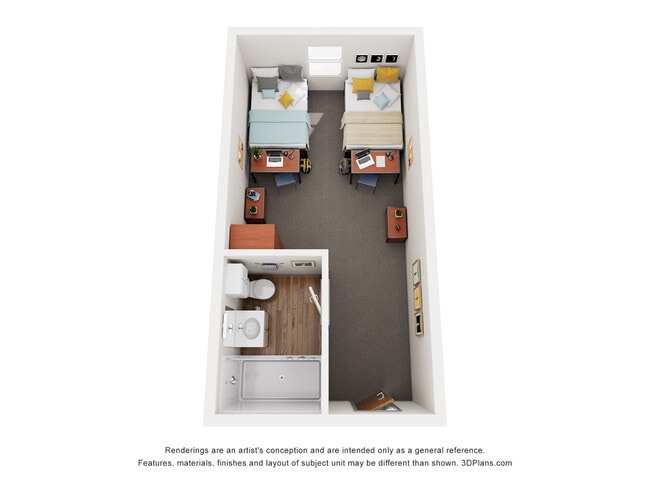 Explore the efficient design of this studio apartment, perfect for modern living. - Southgate Campus Centre