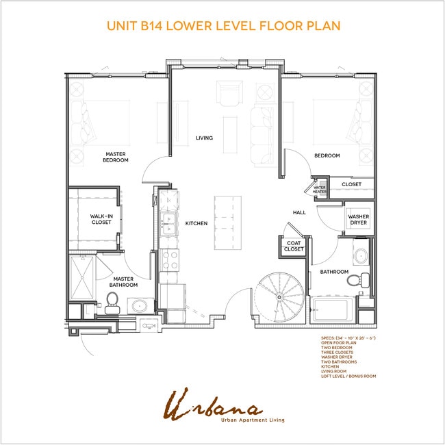 B14 Floorplan (lower level) - Urbana