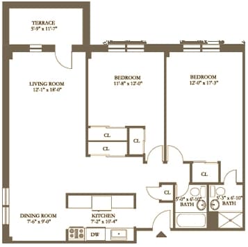 2BR/2BA - Cornell Arms