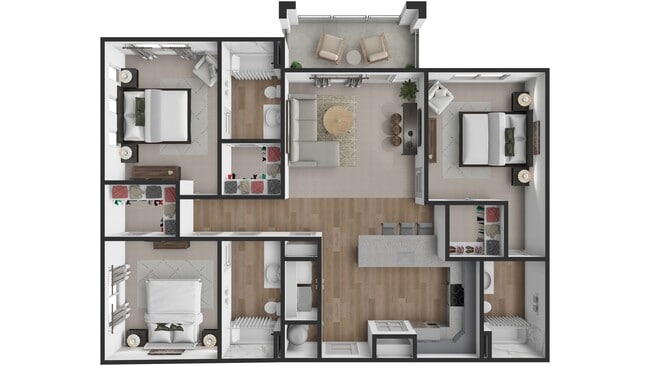 Premier 3 Bed 3 Bath 1244SF - Nexus 485