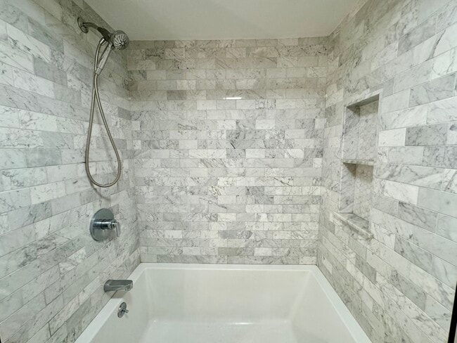 Italian marble shower and soaking tub - 102 Pine St