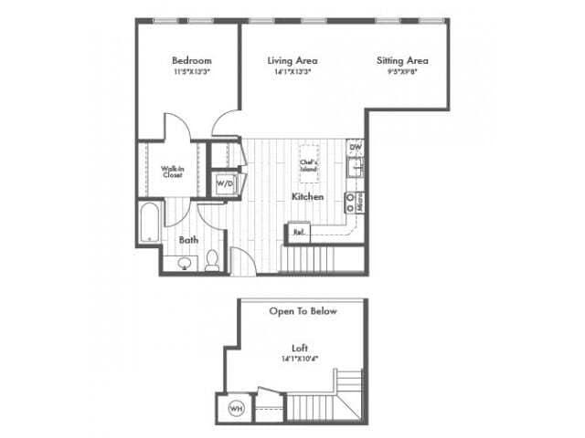 A9DL One Bedroom with Den & Loft - Modera 44