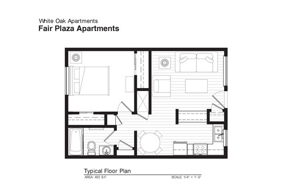 1BR/1BA - Fair Plaza Apartments