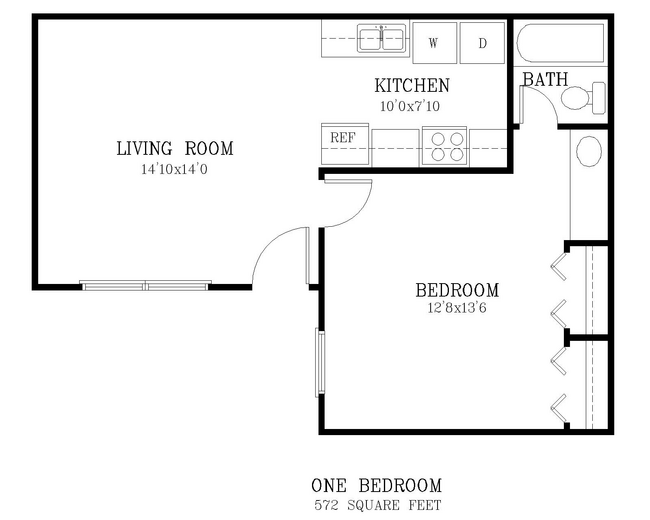 Forest Village 1 BR Floor Plan.jpg - Forest Village