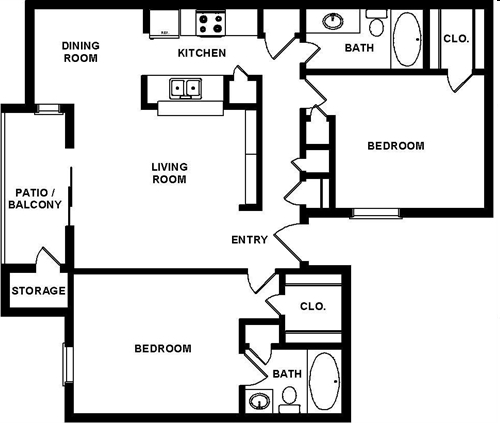 2BR/2BA - Shadow Bend Apartments