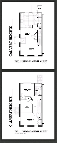 2BR/2BA - Calvert Heights Townhouse Apartments