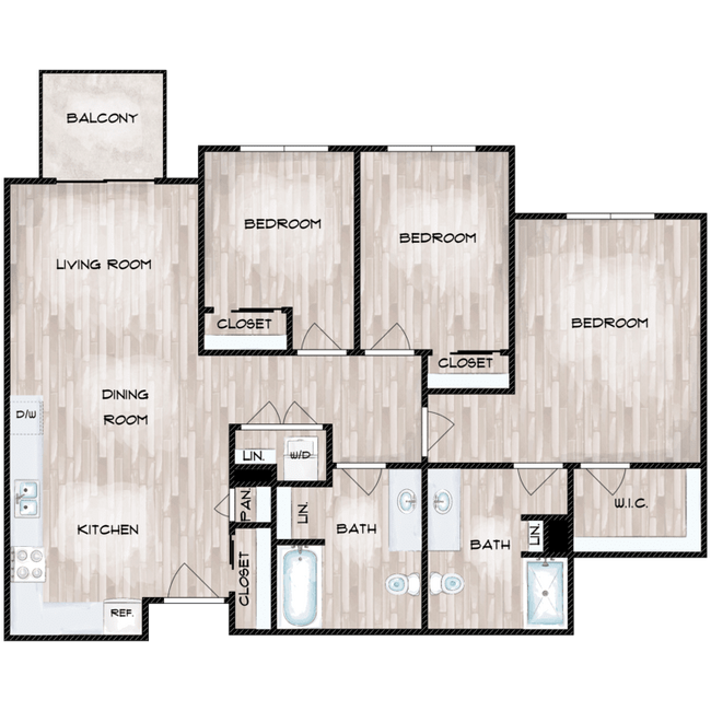 3x2_C1_1186_SqFt_FP_196895.png - Pointe by Vintage Apartments