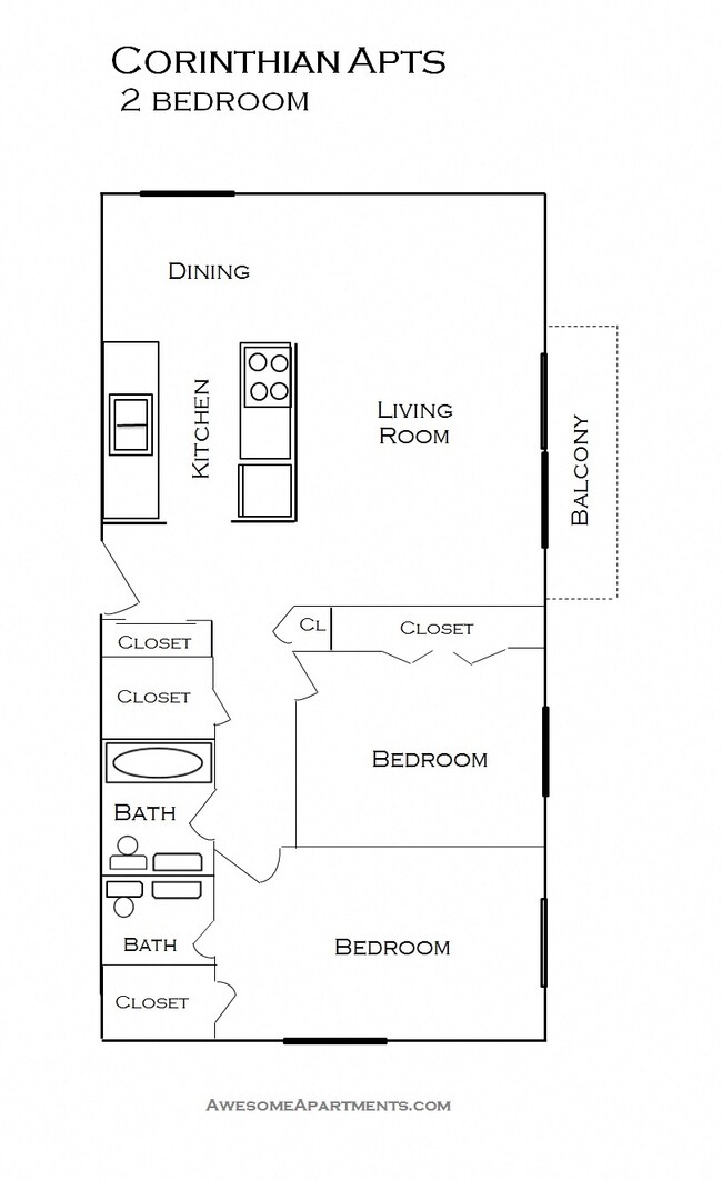 Floorplan - Corinthian Apartments