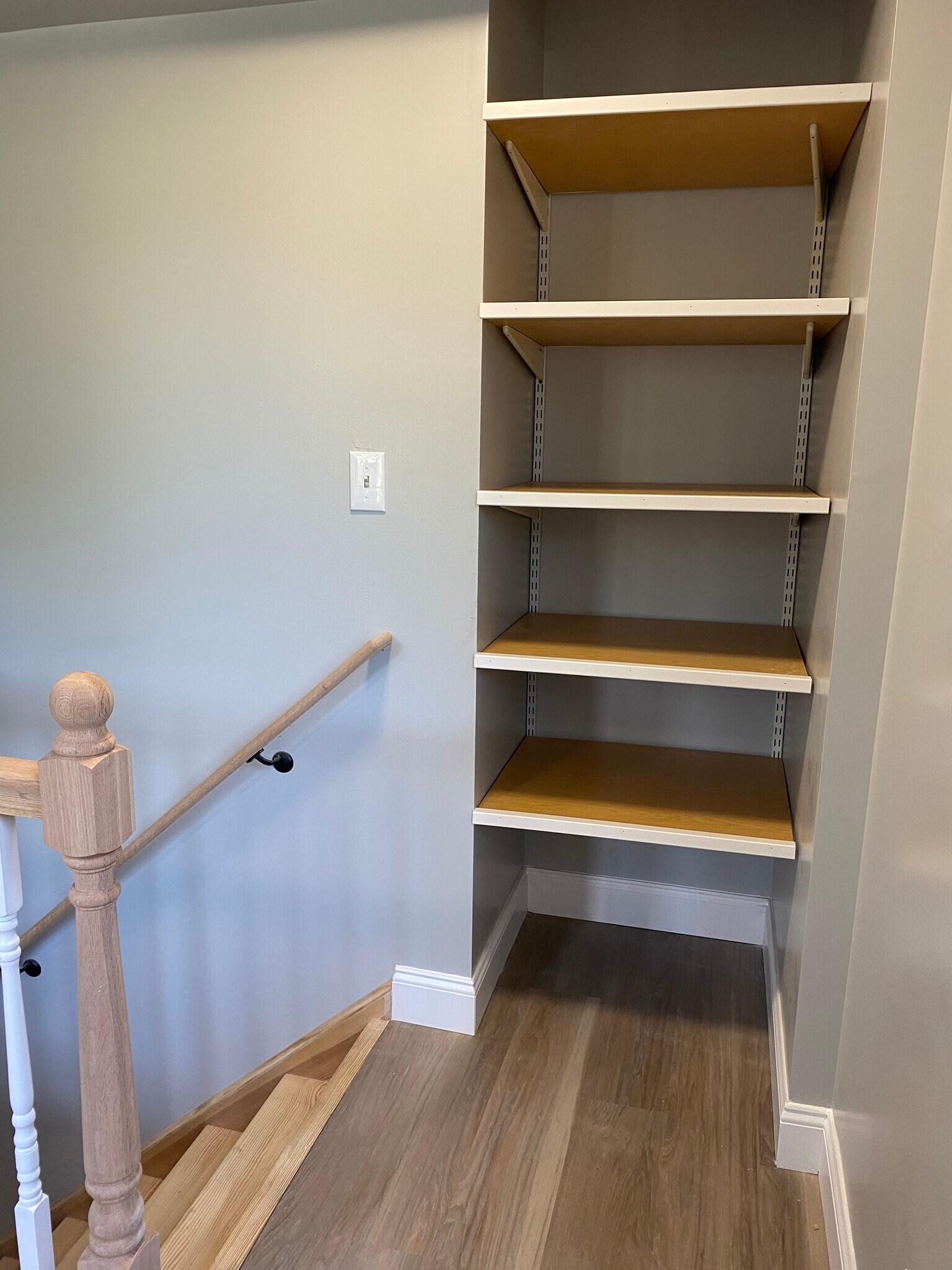 Hall closet with deep shelves. - 3054 S Pike Ave