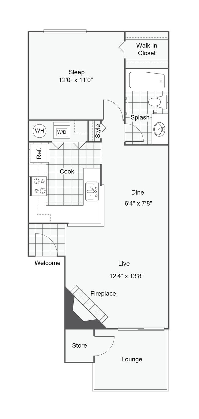 Spruce | 1-Bedroom Floorplan - Arrive West Linn