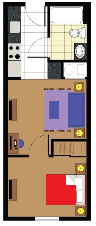 1BR/1BA - Pine Court Apartments III