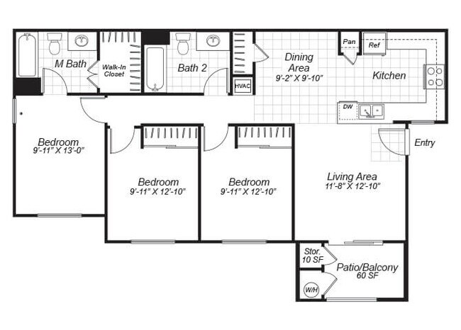 Floorplan - Bristol Apartment Homes