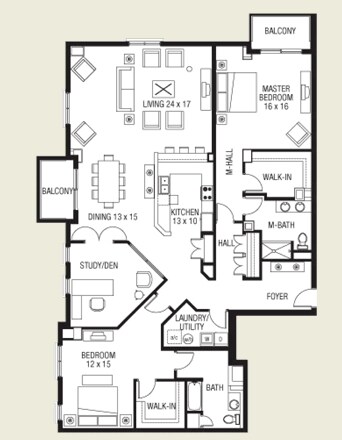 2BR/2BA - Station Square