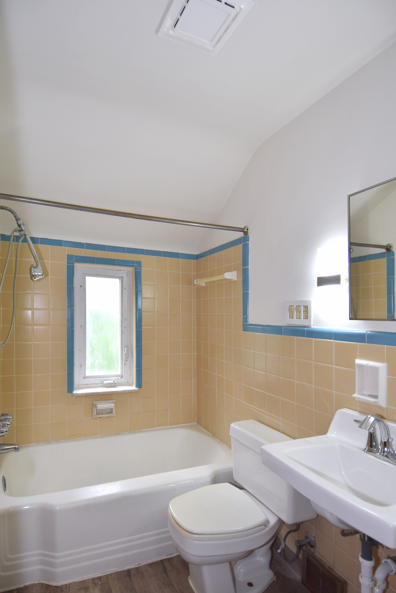 Bathroom with new luxury vinyl plank flooring - 210 E Garden Rd