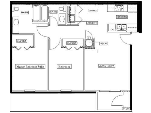 2 Bedroom - A - Northbrooke Apartments