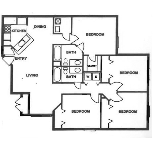 4BR/2BA - Willow Key Apartments