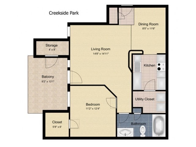 1 Bedroom - Creekside Park