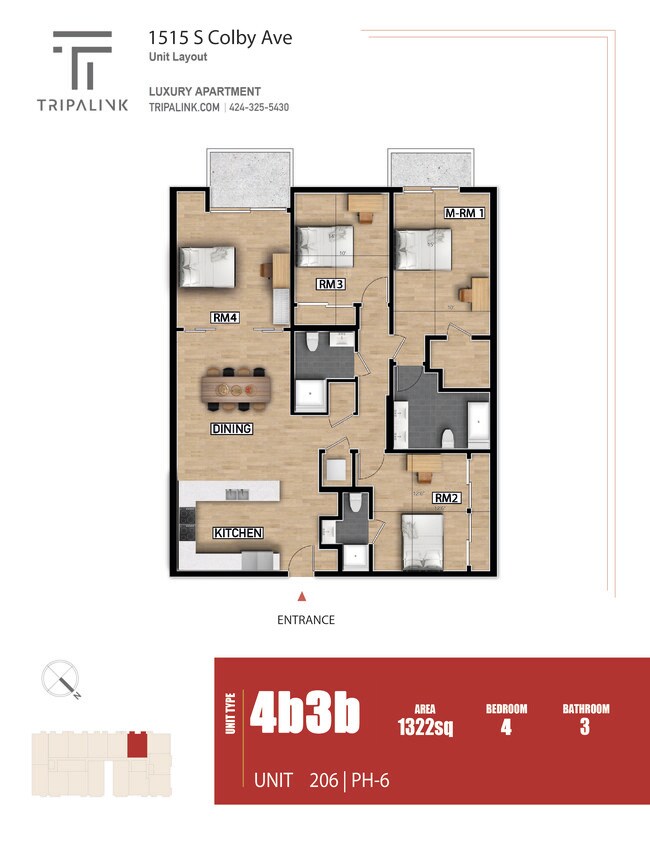 Floorplan - 1515 Colby Ave