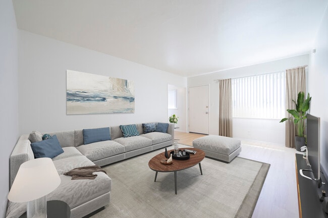 Staged 1 Bedroom Living Room - Brent Manor Apartments