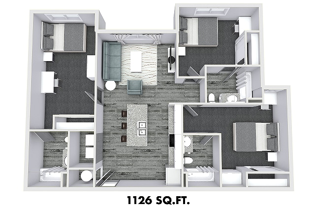 3 Bed 3 Bath - Nine At Memphis