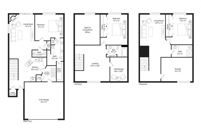 Floorplan - Cascade Shores Townhomes + Flats