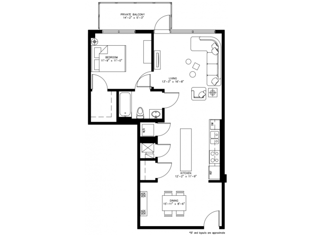 1 Bed 1 Bath - 1241 N. Milwaukee