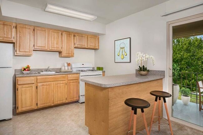 Well equipped kitchen with a breakfast bar at Chestnut Hill Apartments - Chestnut Hill Apartments