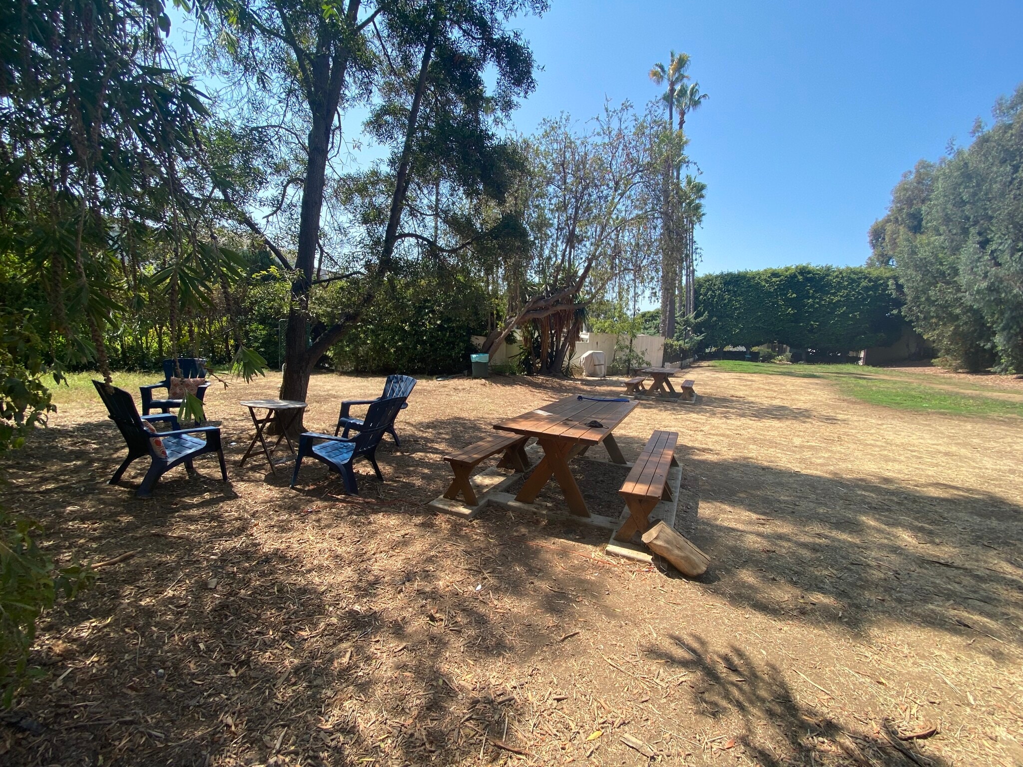 Seating area and picnic tables in park area - 241 S Barrington Ave
