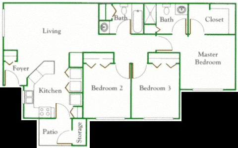 3BR/2BA - Summerset Apartments