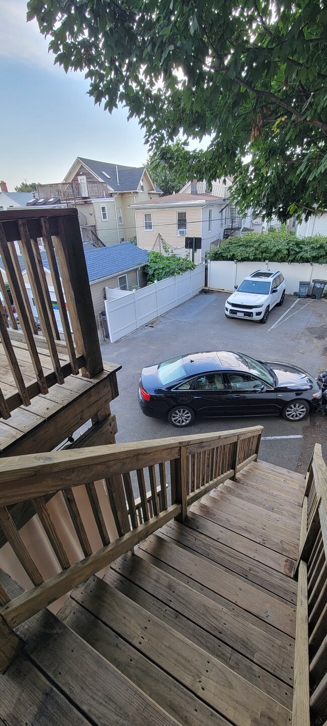 Private Back Deck Entrance from Parking Lot - 46 Newport St