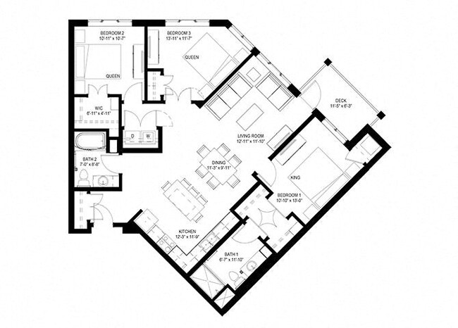 Floorplan - The Legends of Woodbury 55+ Apartments