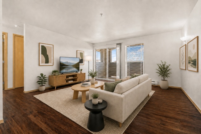 Staged Living Room l 2x2 Standard l Villas at Lawrence Apartments - Villas at Lawrence