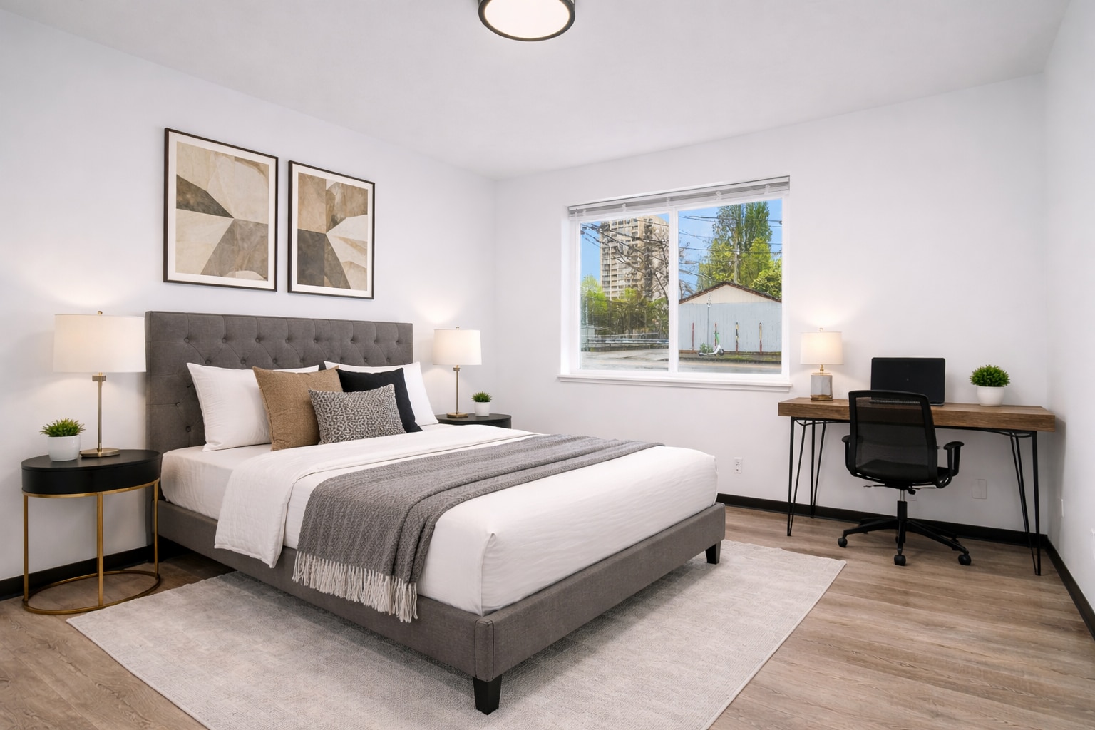 Furnished Bedroom with Queen Bed (Furnishings may vary) - 5004 7th Ave NE