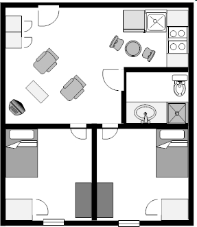 2BR/1BA - 500 Club Apartments
