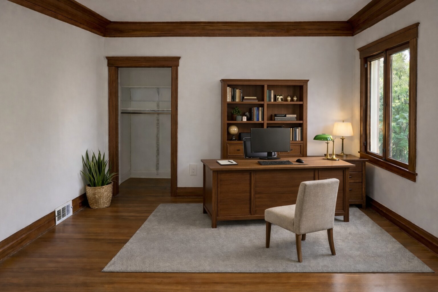 AI Virtually staged bedroom1/office - 147 N Baldwin Ave