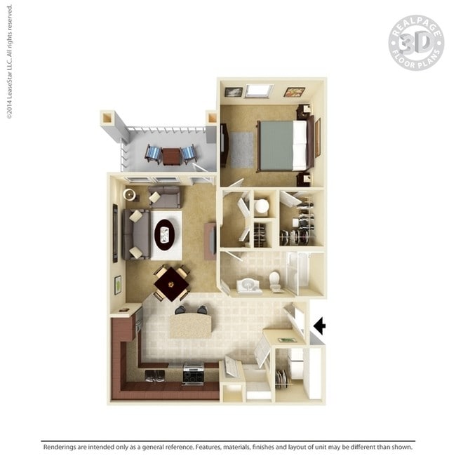 A1-1 Bedroom-766 sf- 1/1 - Preserve Parc