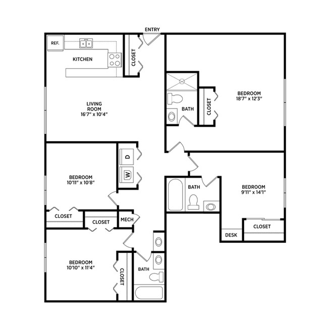 Floorplan - Glenwood Apartments