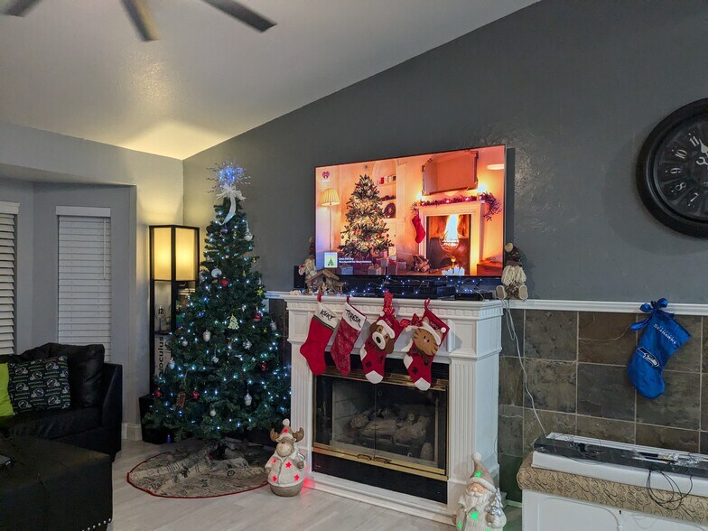 Living room fireplace - 24028 25th Ave S