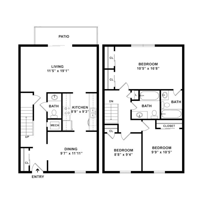 3 Bedroom Townhome Alvarez - Blackhawk Apartments