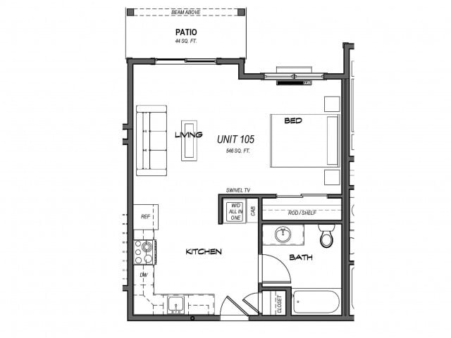 Studio Building 1 ADA - Skyles Apartments