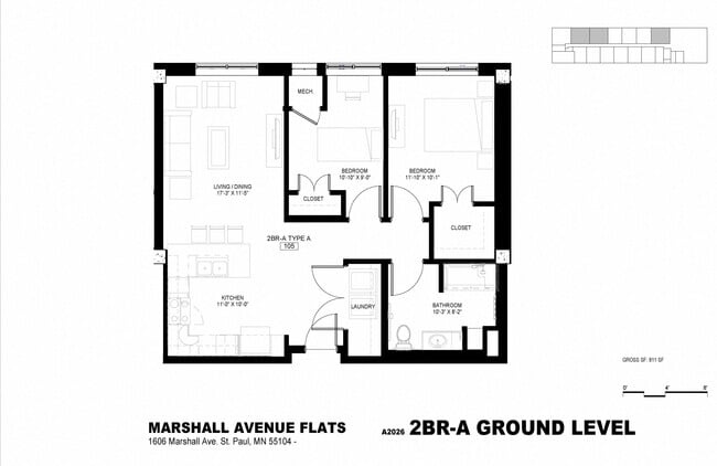 Floorplan - Marshall Avenue Flats