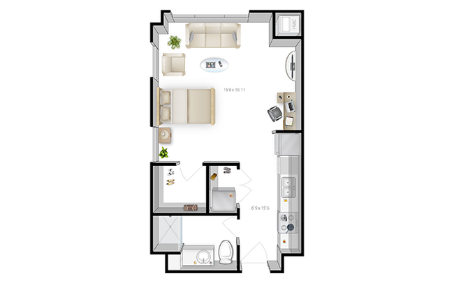 The Bridges Dinkytown S3 Studio Floor Plan - The Bridges Dinkytown