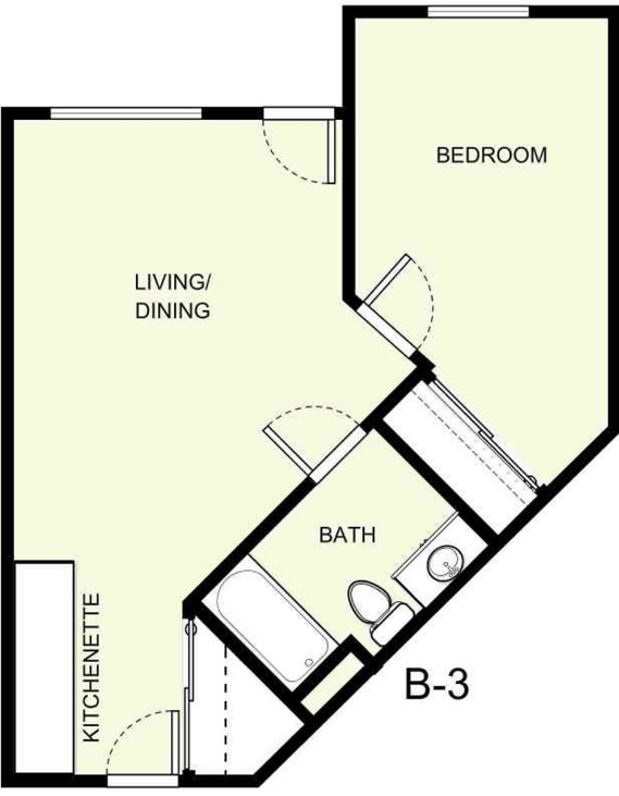 Floor Plan B-3 - Hilltop Estates Senior Apartments