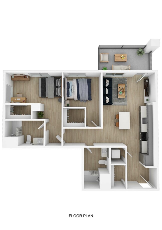 2 Bed 2 Bath B 3D - The Helmsman Student Living